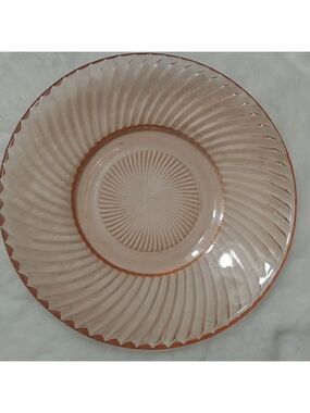 1930's Pink Federal Glass Diana Spiral Depression Glass Bread Plate 6"
